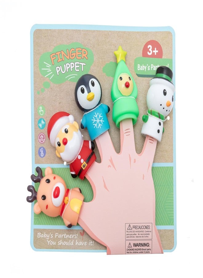 Jocomoni 5 Pieces Christmas Finger Puppets Toys for Kids Santa Claus Snowman Character Party Favors Goodie Bag Fillers - Image 2